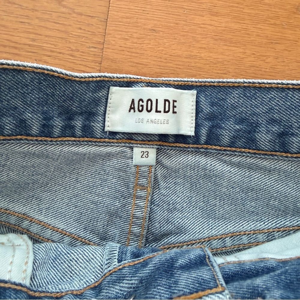 Agolde 90’s Mid Rise Loose Fit Distressed Denim Jeans Size 23 - Picture 7 of 16